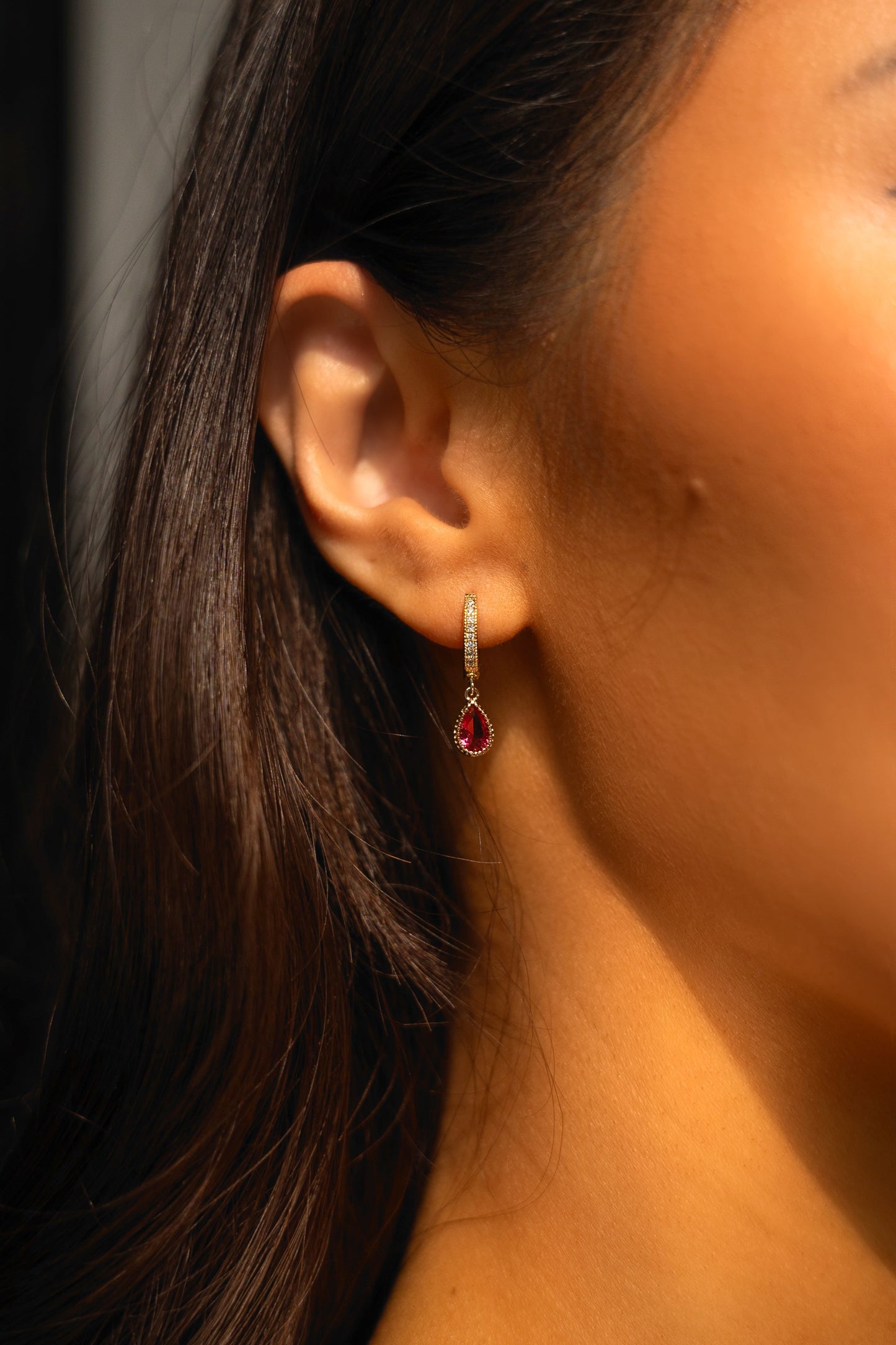 RUBY DROP EARRINGS