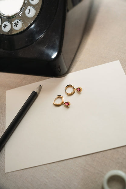 RUBY DROP EARRINGS